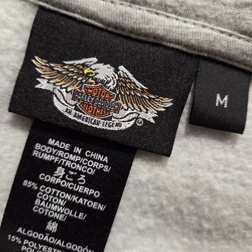 Harley-Davidson Gray Cotton Blend Hoodie - Picture 4 of 5